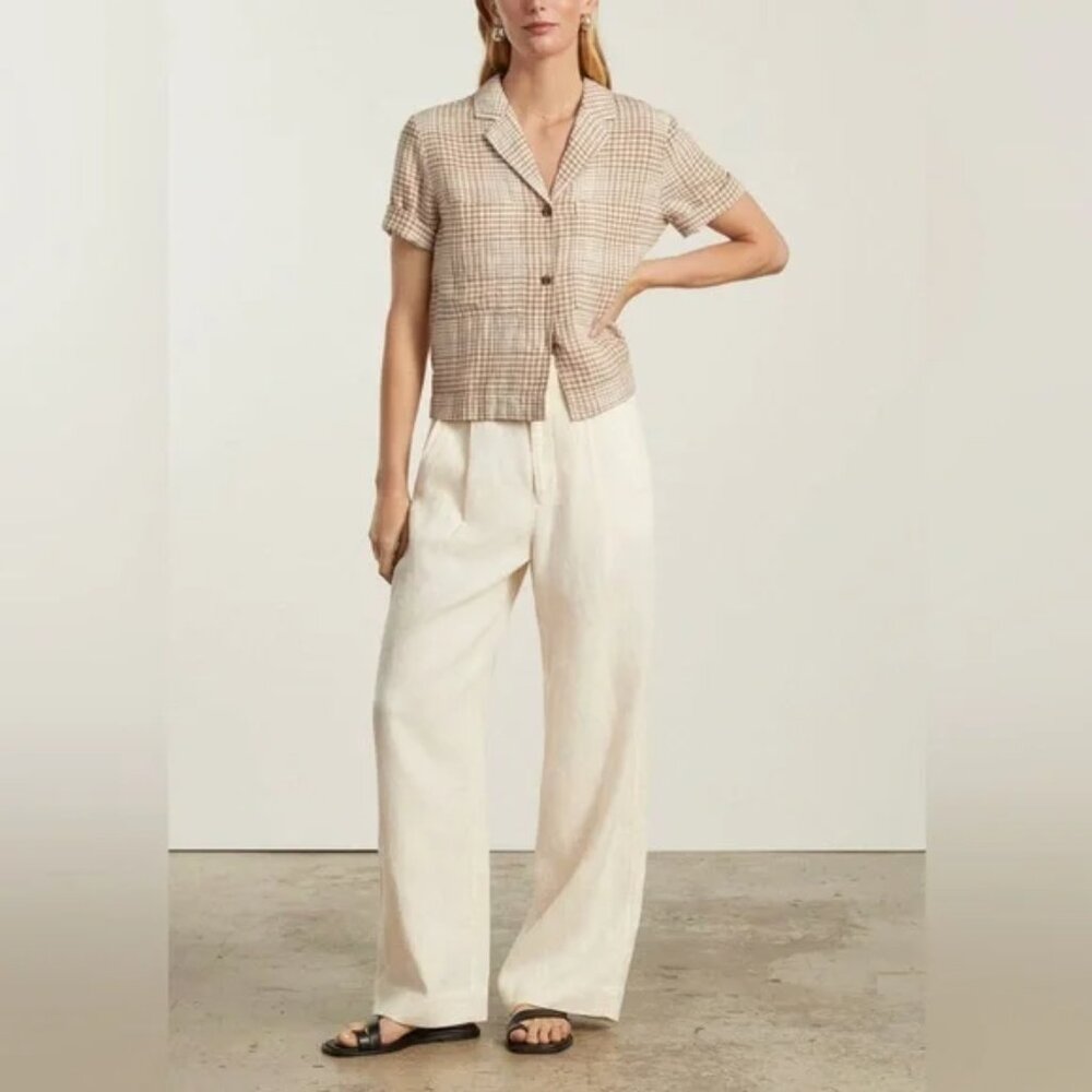Everlane Linen Workwear Shirt, Button-Down with Short Sleeves & Pockets